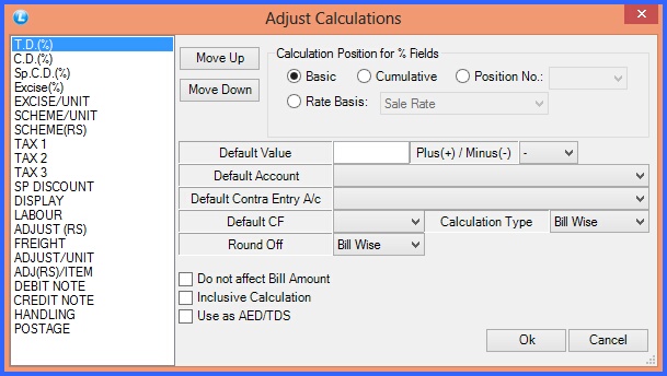 fmcg sale voucher configuration other settings-1 adjust cal